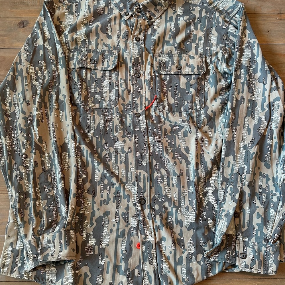 Men's Duck Camp Camouflage Button-Up Field Shirt XXL